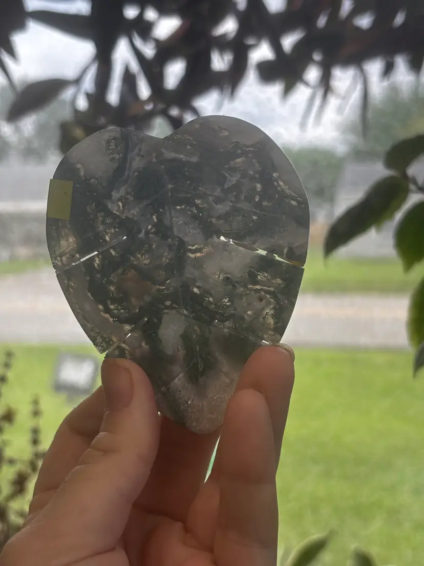 Moss Agate Monstera Leaf