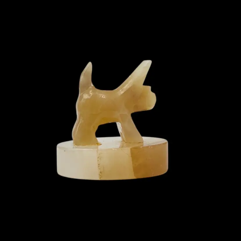 Vintage Scottie Dog Carved Stone Scottish Terrier