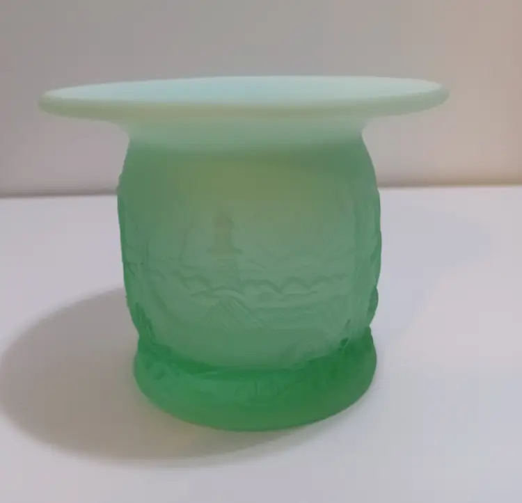 Fenton Ltd. Edition Frosted Glass w/Sea Coast  Scene