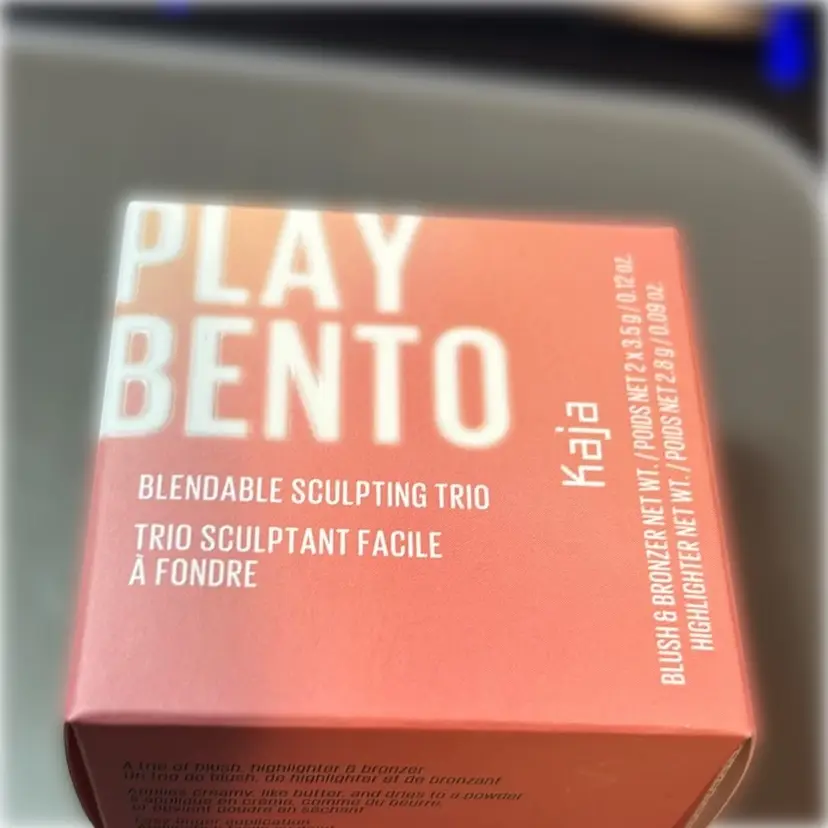 Kaja Play Bento Blendable Sculpting Trio Blush/Bronzer/Highlighter Colors Are Pink Cloud, Twinkle, Lights, Homemade Waffle