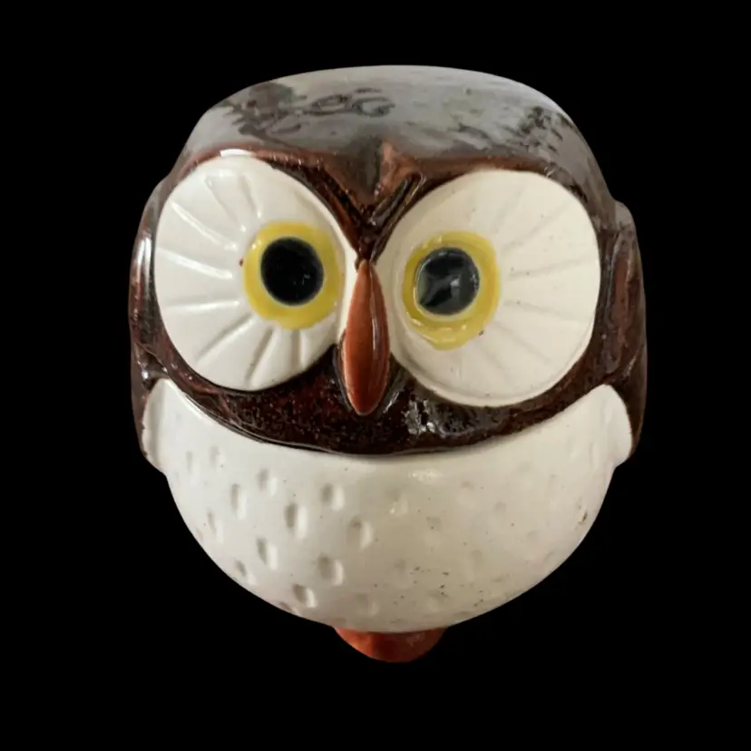 Kotobuki Made In Japan Ceramic Owl Lidded Bowl 3.5” x 3”