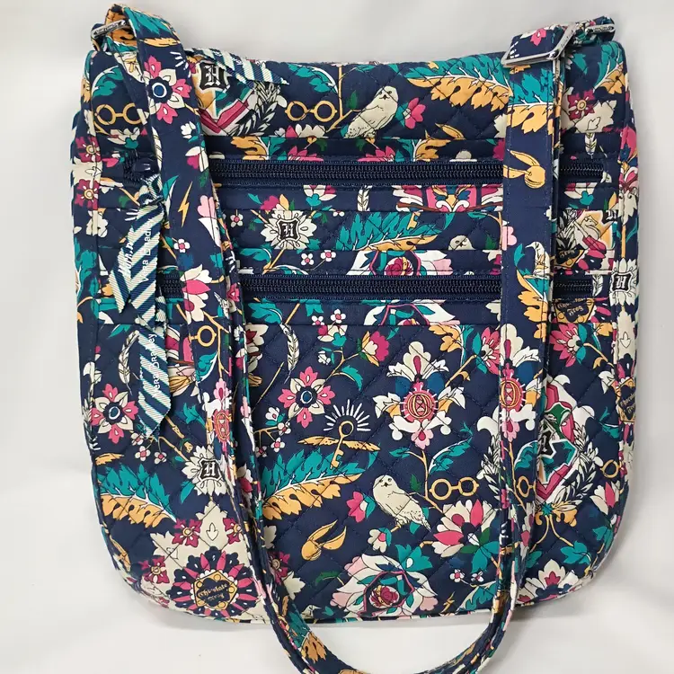 Vera Bradley Harry Potter Forbidden Forest Crossbody Bag Blue Floral Hogwarts