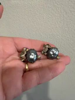Vintage Silver Toned Clip On Earrings