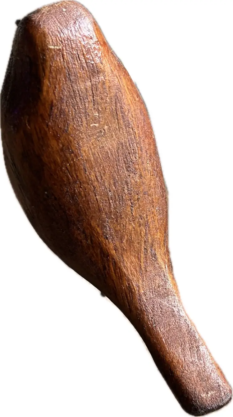 Wooden Sea Bird On Driftwood. 