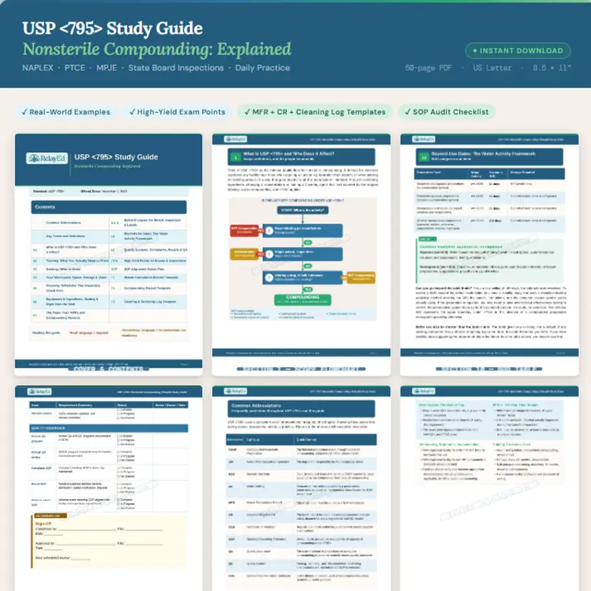 USP ⟨795⟩ Study Guide: Nonsterile Compounding Explained
