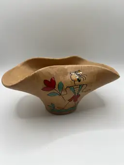 Vintage Art Pottery Bowl Vase  Italy Hand Painted