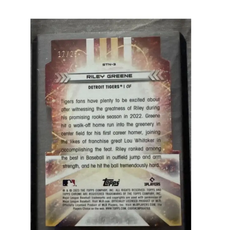 2023 Topps Chrome Cosmic Riley Greene Stella Nova Orange Galactic RC /25