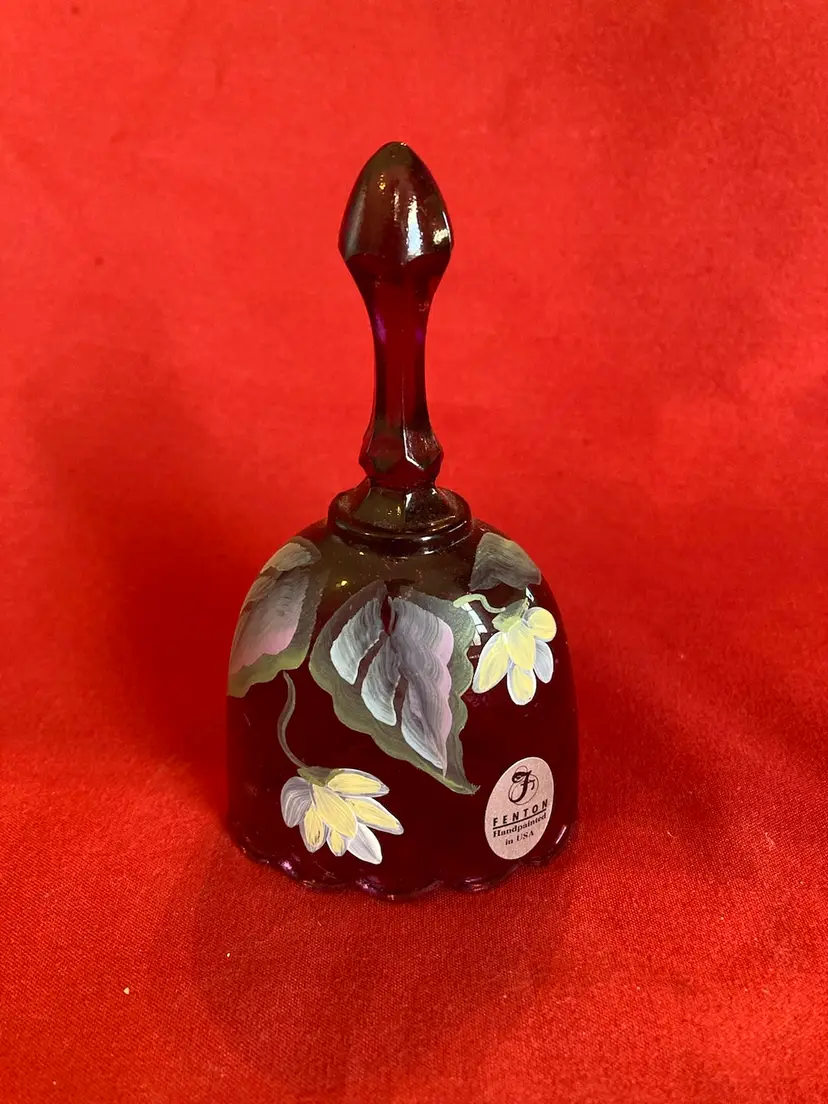 01. VTG Amethyst Hand Painted Mini Bell No Clapper