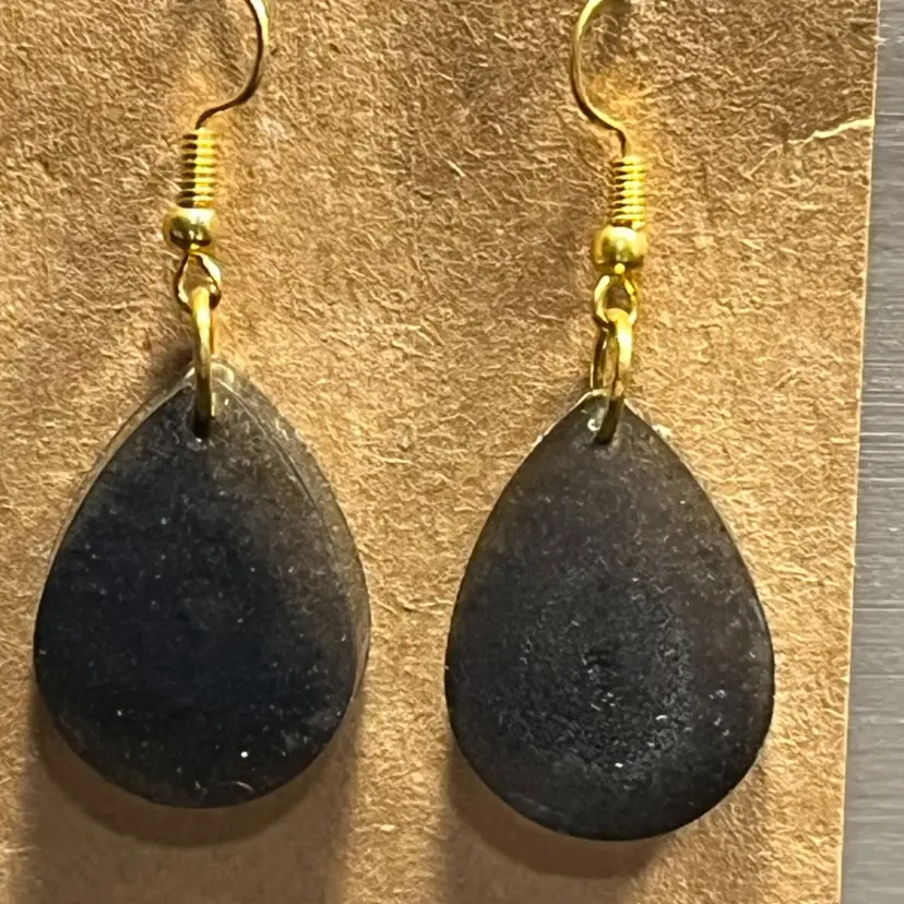 Epoxy Resin Tear Drop Earrings Made By Me