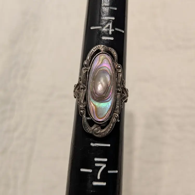 Antique Sterling Silver Russian Blister Pearl Ring, Size 5.75