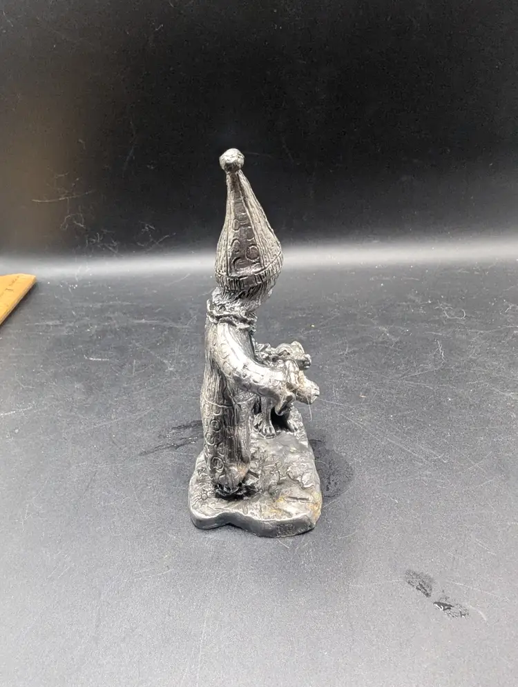 Vintage Michael Ricker Pewter Boy Clown With Dog As Is.
