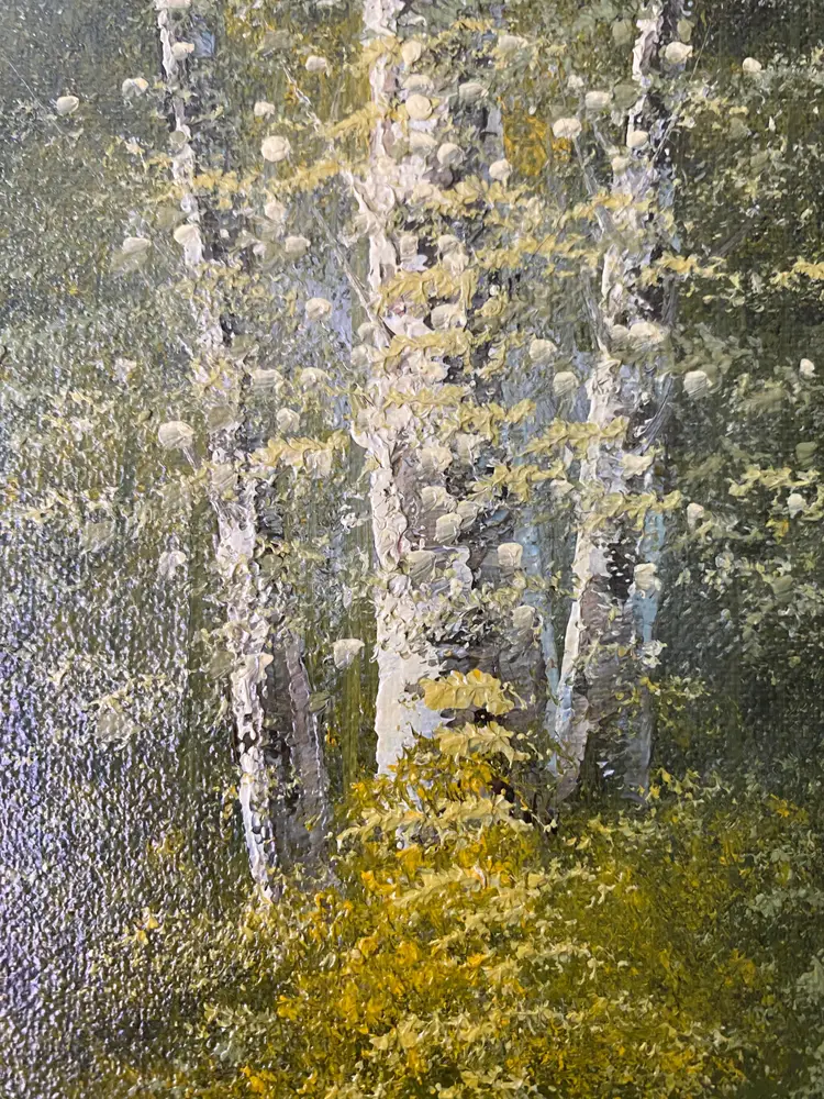 Vintage 60's Original Oil Painting Serene Lake in Forest by Charles Henry Granger