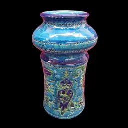 Vintage Bitossi Aldo Londi For Rosenthal Netter Italy Rimini Blue Pottery Vase 8.25" No Noted Flaws Stickered Stamped