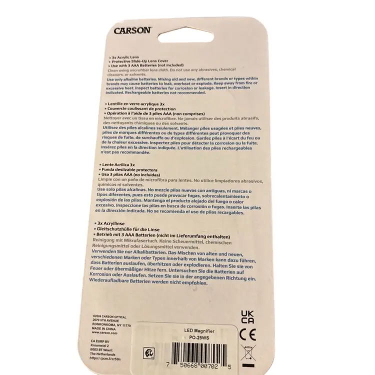 Carson MiniBrite 3x Magnifier Power LED Lighted protective Slide up lens cover