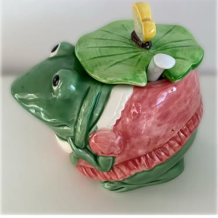 Otagiri Mary Ann Baker FROG Sugar Bowl with Spoon