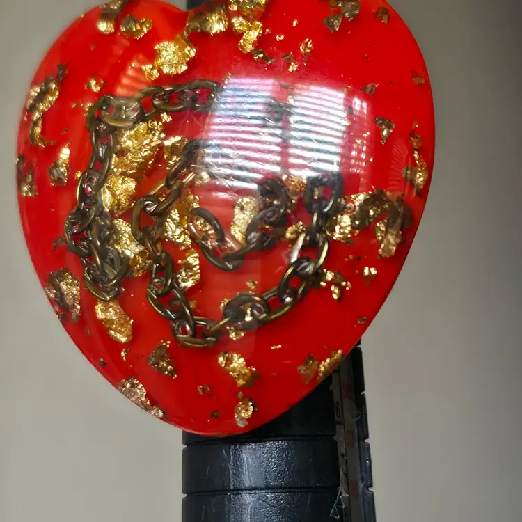 Vintage Lucite Large Red Heart Ring Estimated Size 6