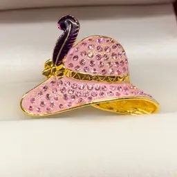 Vintage Pink Crystal Style Hat Pin Brooch