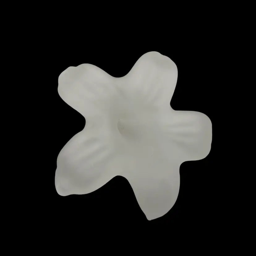 Frosted Glass Flower Shaped Vase! 5” Long! Needs Cleaned!