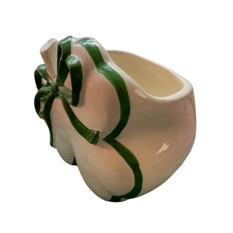 Green And White Clover Vase