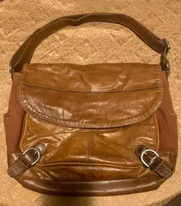 100% leather And Canvas Fossil Shoulder Bag