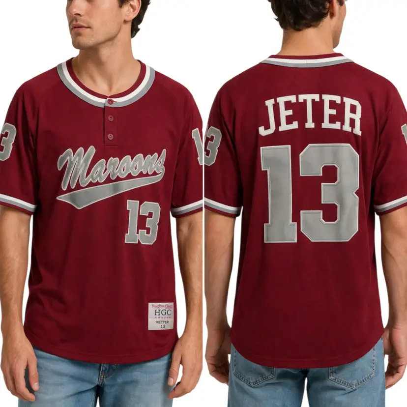 Headgear Classics Derek Jeter Kalamazoo Central High School Maroons baseball jersey Small New $110