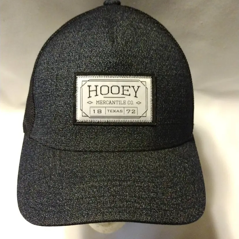 Hooey Mercantile Co. Hat 1872 Texas Trucker Black Fitted Cowboy Outdoor