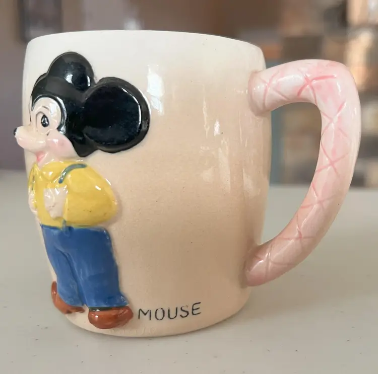 Vintage Walt Disney Mickey Mouse Ceramic Mug Authentic