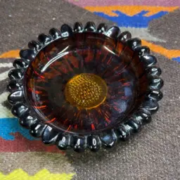 Dark Amber Small Sunflower Trinket Dish
