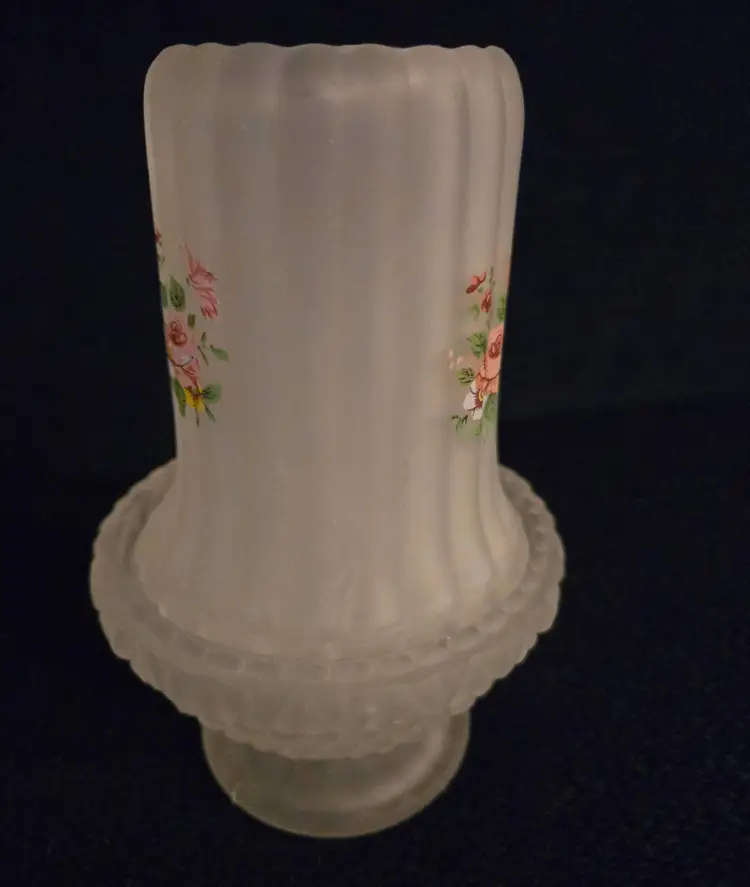 Vintage Satin Frosted Hobnail Two Piece Fairy Lamp