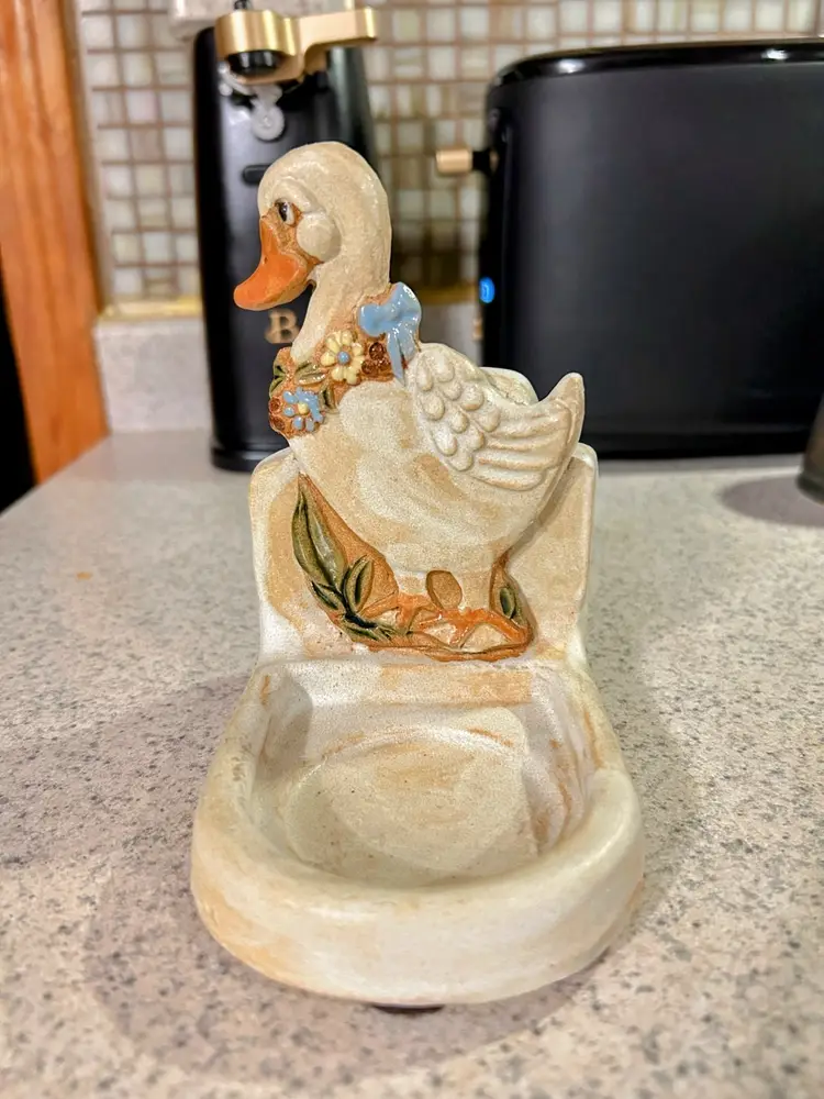 Vintage Art Pottery Duck Tea Light Candle Holder By Max HINDT