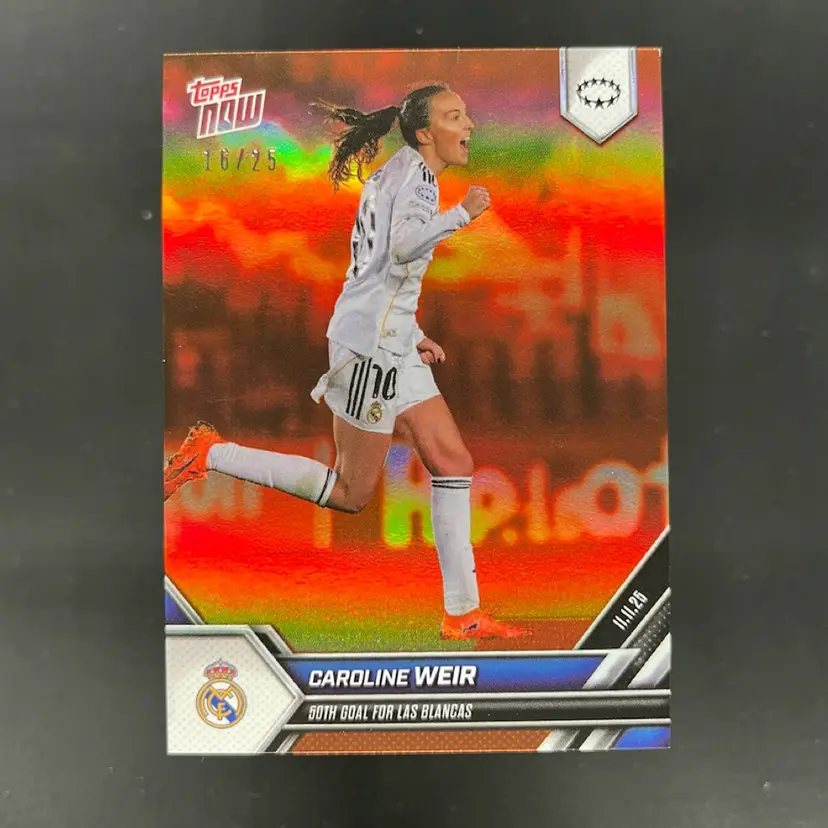 Caroline Weir 2025 Topps Now #006 Orange /25 Real Madrid Soccer Card