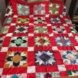 Quilt Topper #1-read description: hand stitched quilt topper 60’s - 70’s.