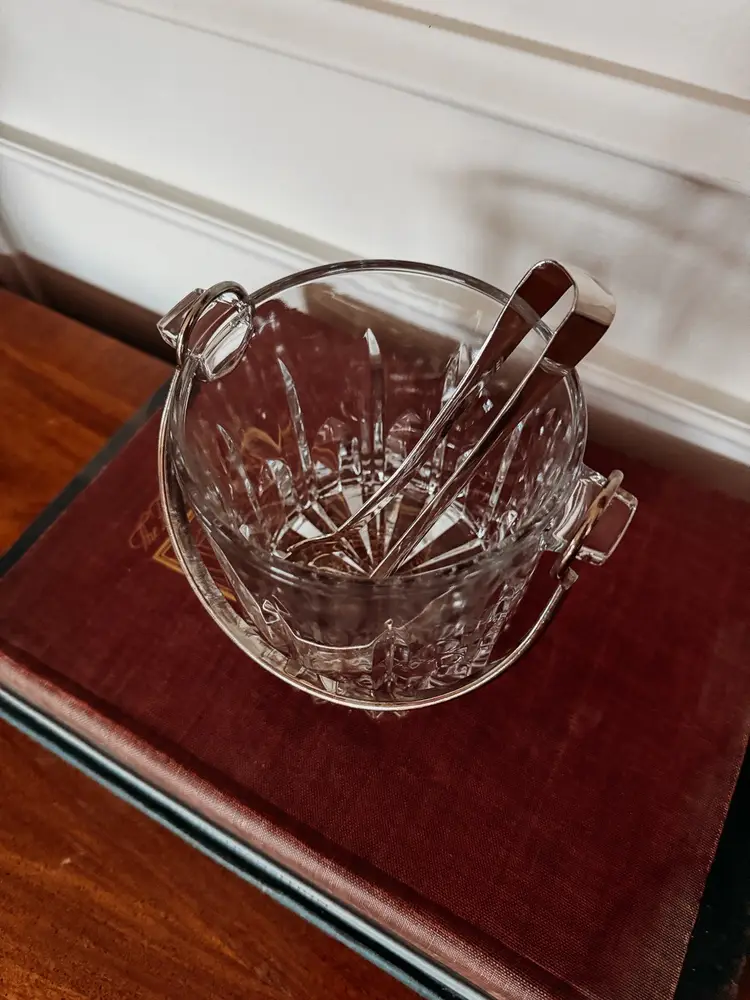 Crystal & Silver Plate Ice Bucket