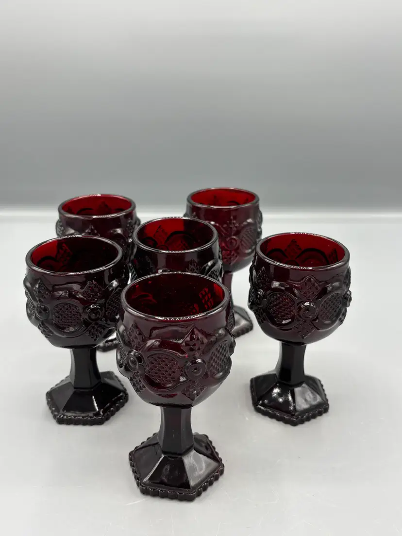 Vintage Avon Ruby red  glasses