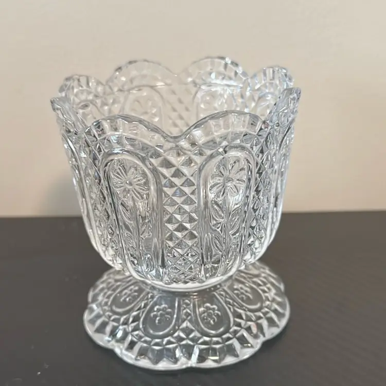 Avon Fostoria Daisy and Diamond Point Footed Candle Holder