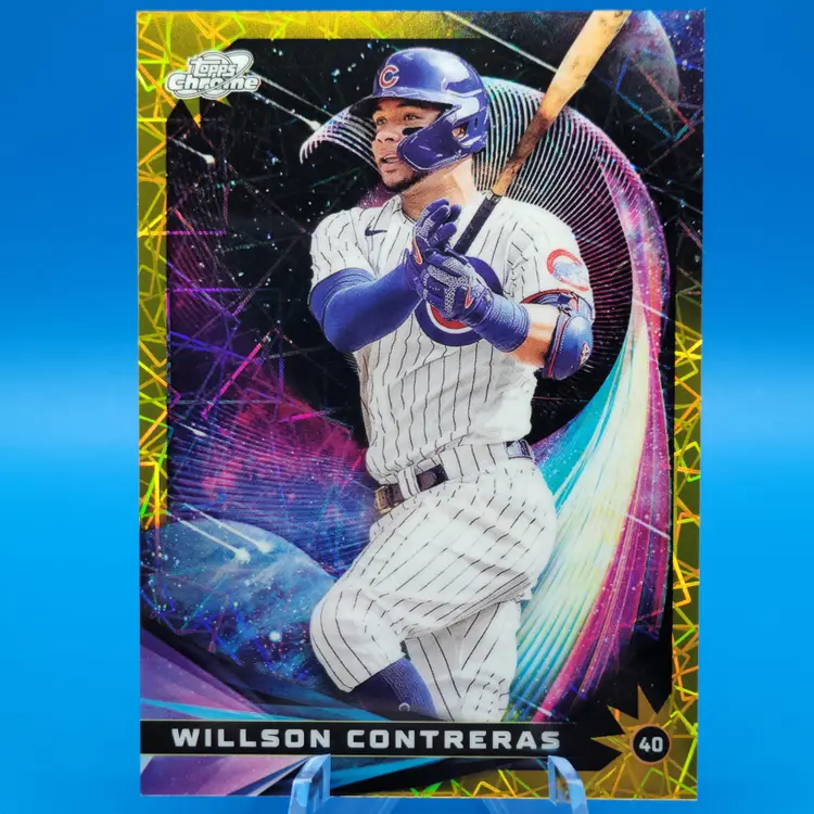 Willson Contreras 2022 Topps Cosmic Chrome Gold Interstellar Refractor /50 Chicago Cubs