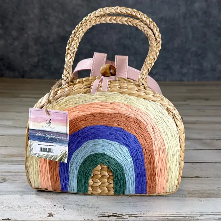 Sea & Grass Rainbow Mini Backpack - Handmade