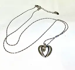 925 Sterling Silver Heart Necklace w/20" Sterling Chain