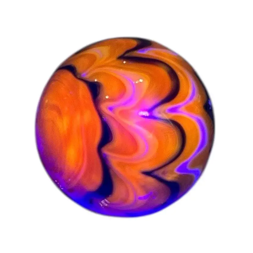 Glowing Large Orange and Yellow Shooter Art Glass Swirl Marble