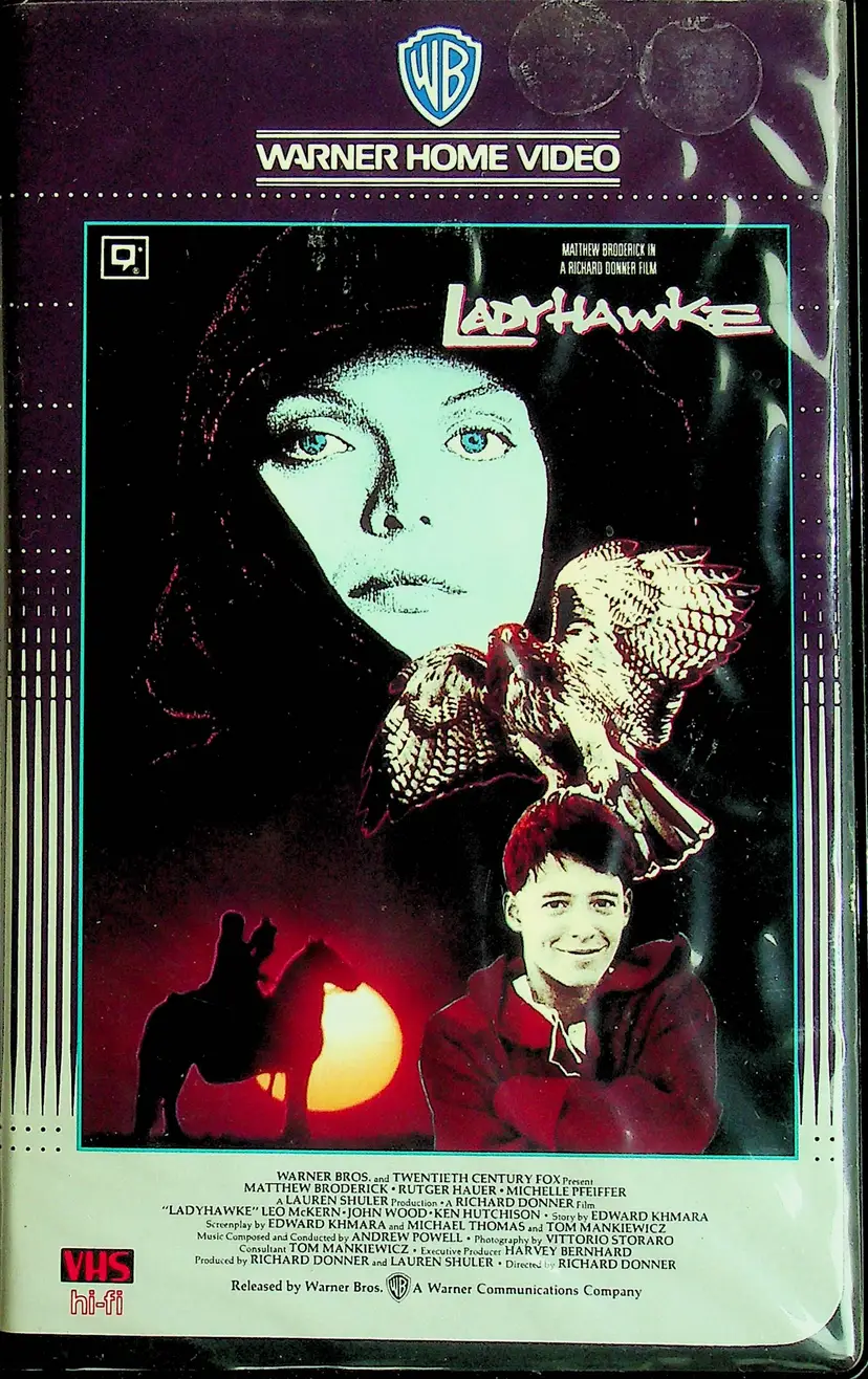 Ladyhawke - VHS hi-fi - Warner Home Video (1982) - Rated PG-13 - Pre-owned