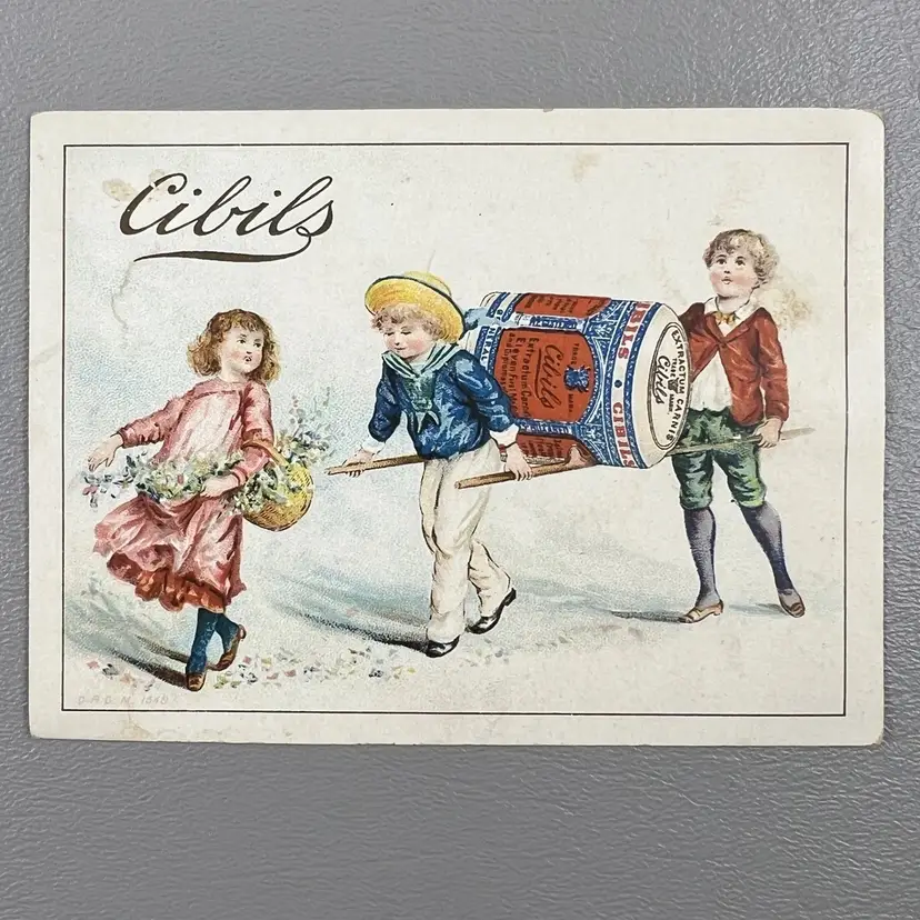 Victorian Trade Card Cibil's Factory Beef Extract Children 4.5x3.5"