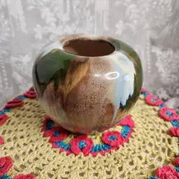 brown and green drip planter
