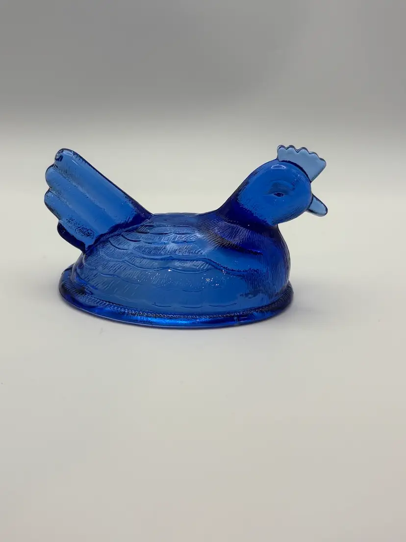 Small Blue Hen On Nest LID ONLY