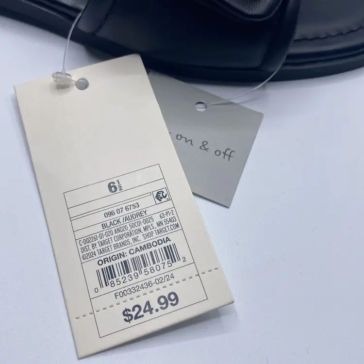 A New Day Audrey Slide Sandals Black 6