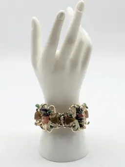 Vintage Hobe Unsigned Gold Tone Egyptian Revival Bracelet