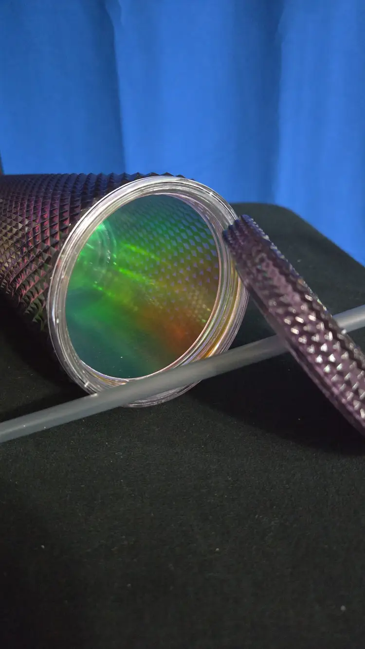 Dark Grayish Purple Iridescent Diamond Tumbler with Straw 24oz