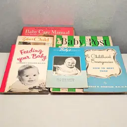 Lot of 6 1950s Vintage Baby Record Books and Educational Pamphlet Magazines Art