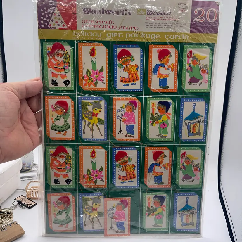 Vintage Holiday/Christmas Gift Package Cards Set Of 20 Made In Japan From The 70S