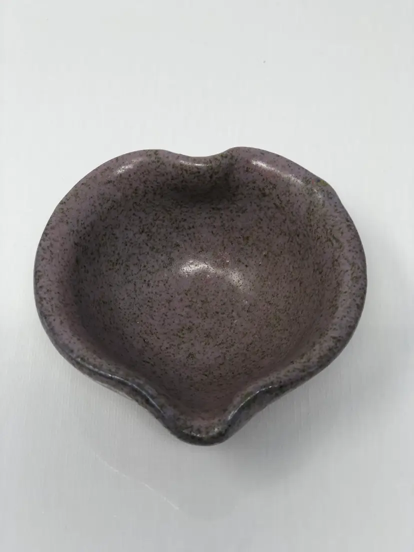 Pinkish Purple Pottery Heart Trinket Dish