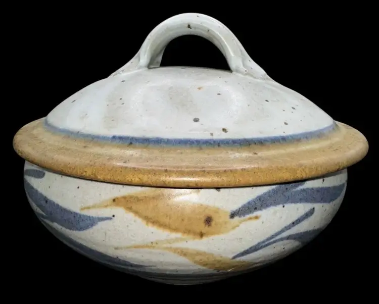 Vintage Dave BLAKESLEE Studio Art Pottery Covered Bowl Salida COLORADO ARTIST
